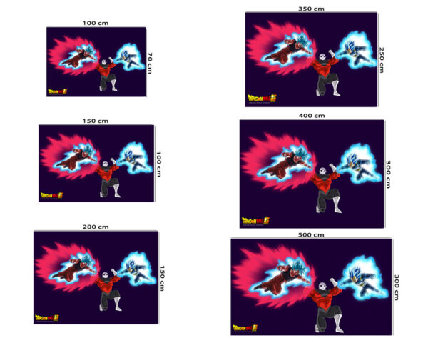 Fotomural Dragon Ball Goku y Vegeta vs Jiren medidas
