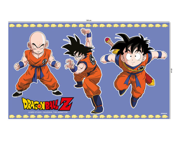 Pegatina pared Dragon Ball Classic Goku Krilin y Gohan medidas