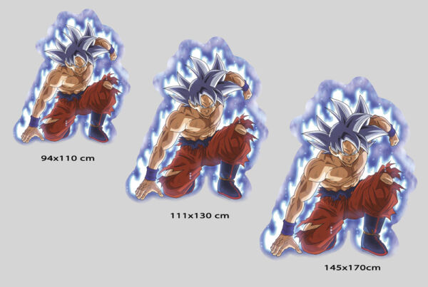 Pegatina de pared Dragon Ball Goku Ultra Instinto medidas