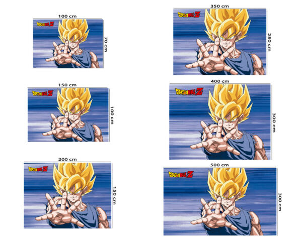 Fotomural Vinilo de Pared Dragon Ball Z Super Saiyan medidas