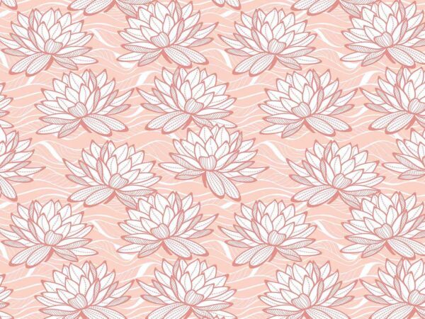 Papel Pintado Flor de Loto Salmon