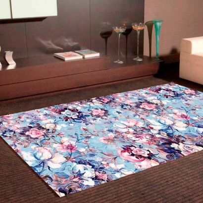 Alfombra PVC Estampado Floral Tipo Óleo