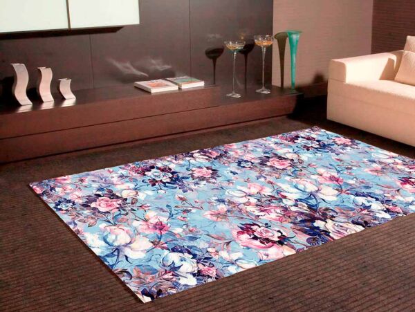 Alfombra PVC Estampado Floral Tipo Óleo