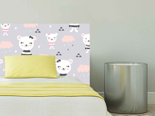 Cabecero Cama Infantil Ositos Nubes