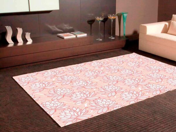 Alfombra PVC Flor De Loto Rosa