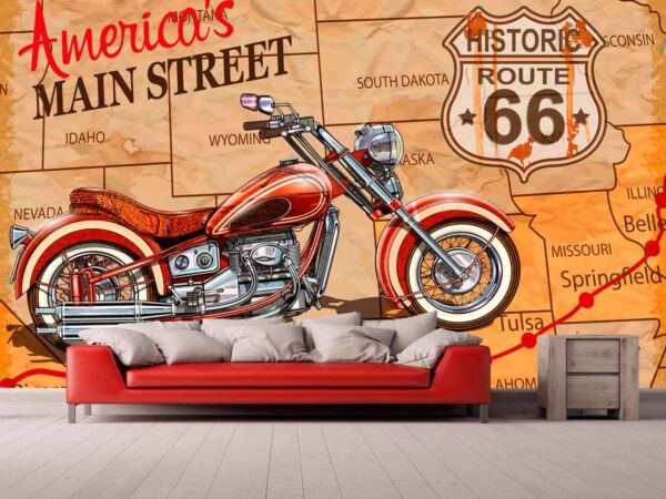 Papel Pintado Moto Americana