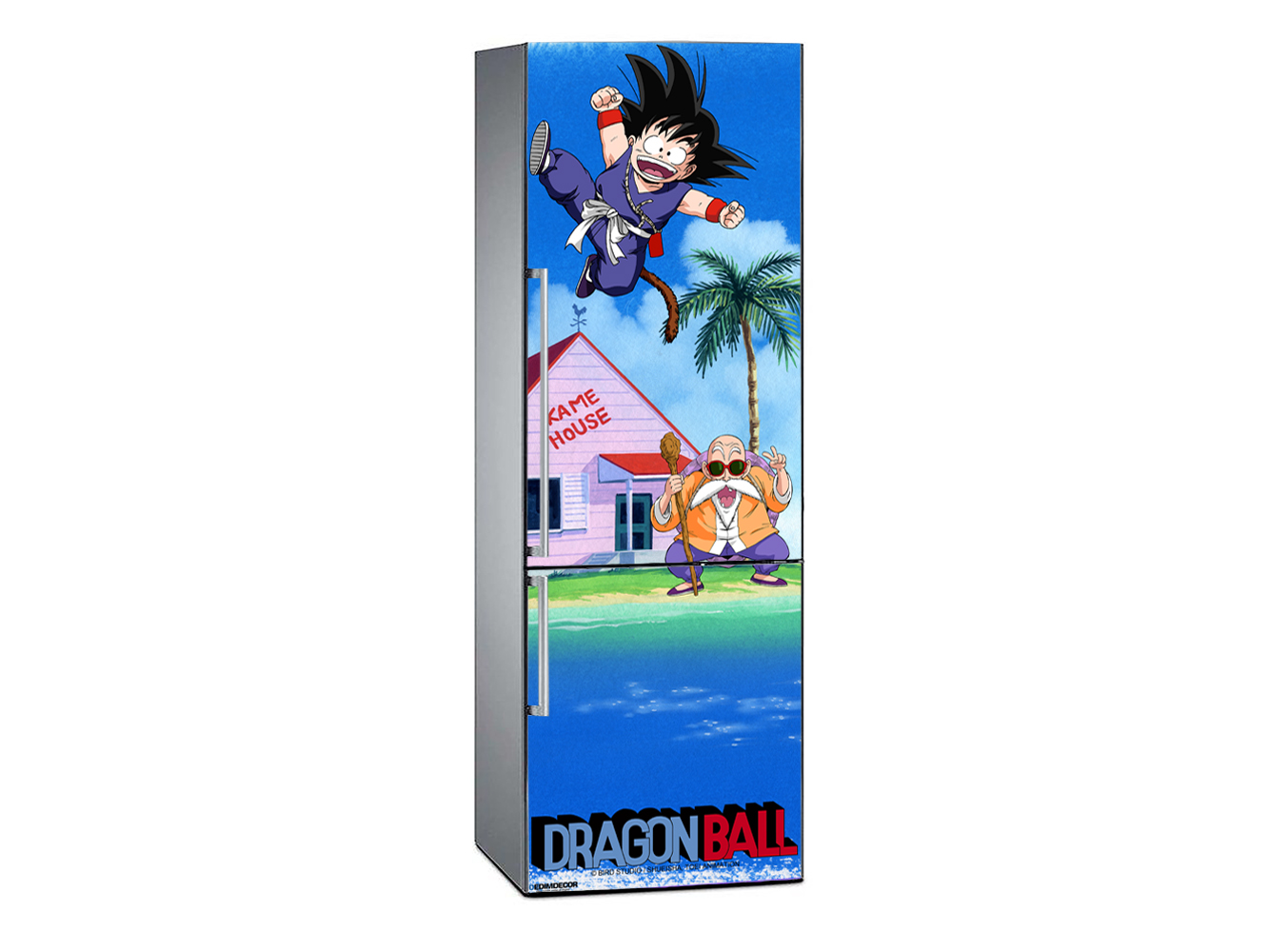 Adhesivo Resistente y Económico DBS Pegatina Adhesiva Decorativa de Diseño Elegante Vinilo para Frigorífico Dragon Ball Super Goku Producto Oficial 185x60cm 