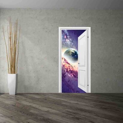 Vinilo Decorativo Puerta Galaxia