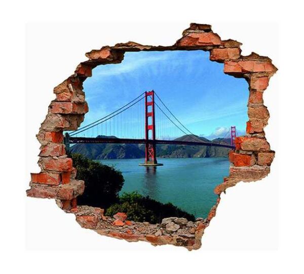 Vinilo 3D Golden Gate San Francisco