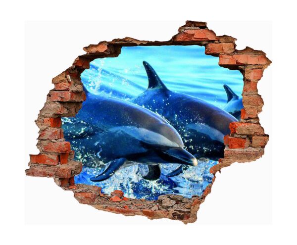 Vinilo 3D Delfines Oceánicos