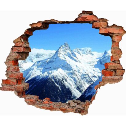 Vinilo 3D Montañas Nevadas