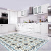 Alfombra azulejos PVC azul claro