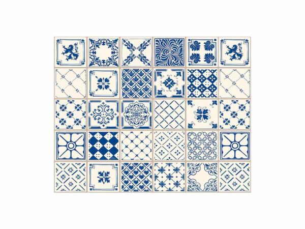 Alfombra PVC Azulejos Azules Diseño