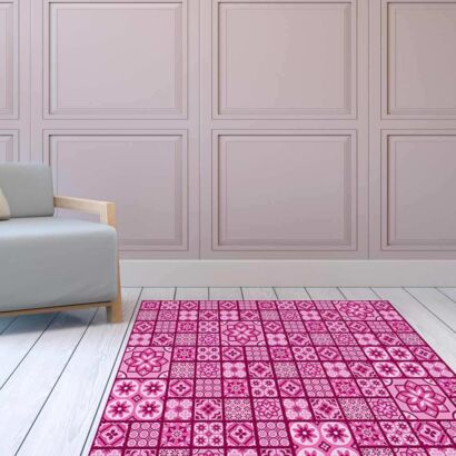 Alfombra PVC Geometría Rosa