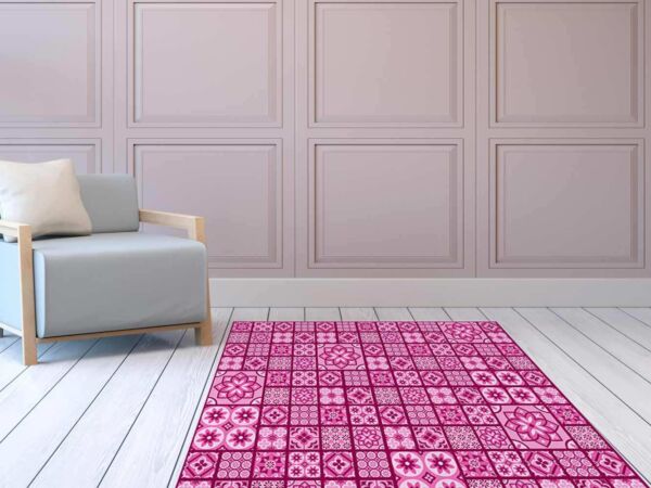 Alfombra PVC Geometría Rosa