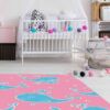 Alfombra PVC Infantil Ballenas Azul y Rosa