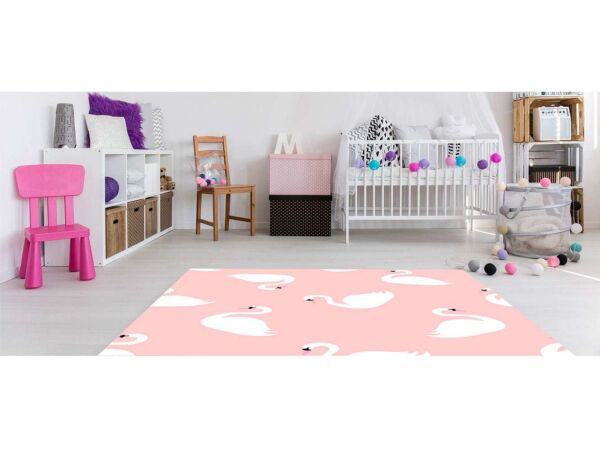 Alfombra PVC Infantil Cisnes Blancos