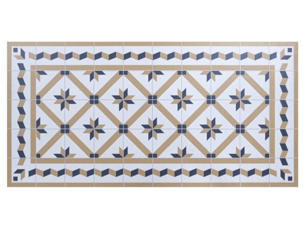 Alfombra vinílica azulejos tonos amarillos