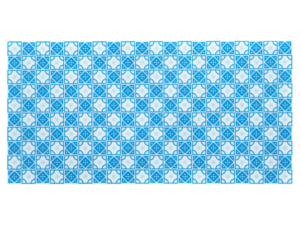 Alfombra vinílica barata azulejos de cuadros azules