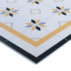 Alfombra vinílica estrellas negras, amarillas y gris