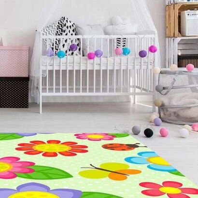 Alfombra PVC Infantil Flores Coloridas