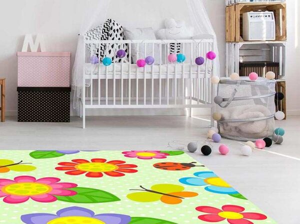 Alfombra PVC Infantil Flores Coloridas