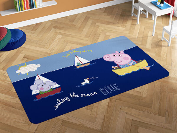 Oedim Alfombra PVC Peppa Pig Fiesta de Princesas Peppa Pig | Decoración del Hogar Producto Oficial y Original Suelo vinílico 95 x 95 cm 