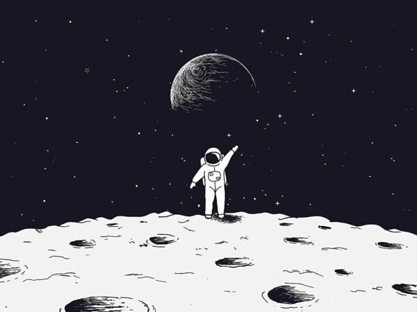 Papel Pintado Astronauta Luna