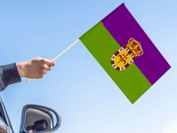 Bandera con palo Valdepeñas