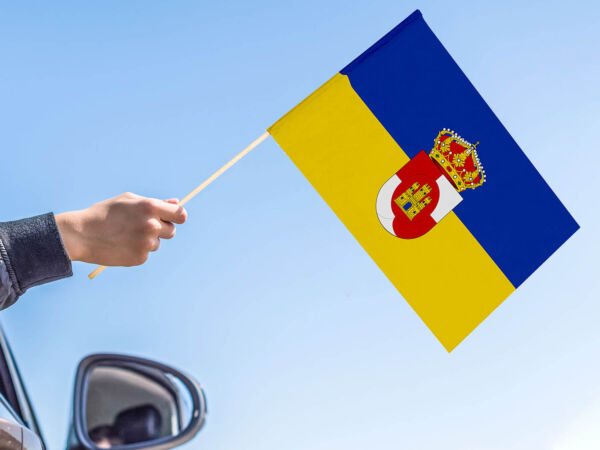 Bandera con palo Villanueva de la Reina