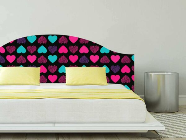 Cabecero Cama Infantil Corazones Colores