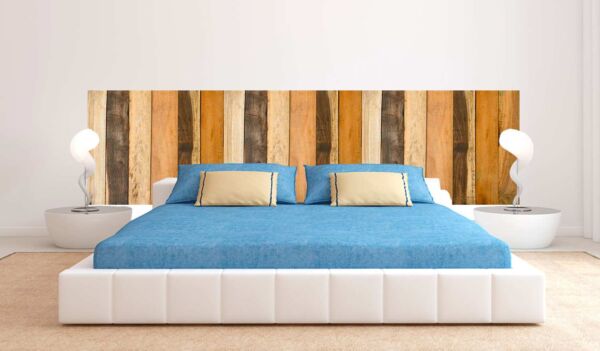 Cabecero Cama Efecto Madera Multicolor