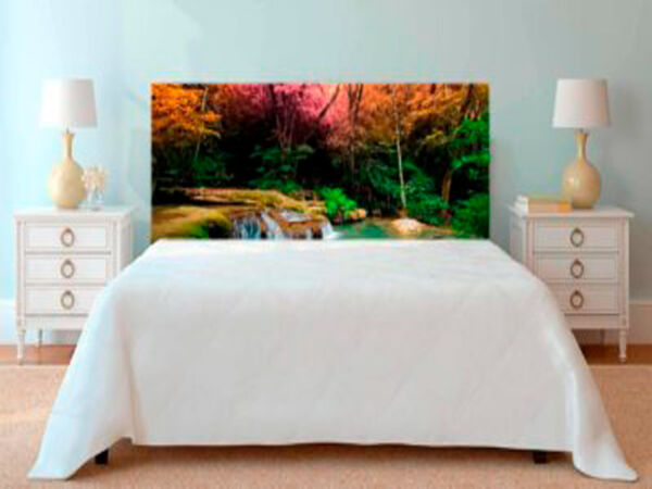 cabecero-cama-bosque-frondoso-cascada