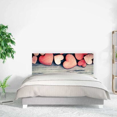 Cabecero Cama Corazones Madera