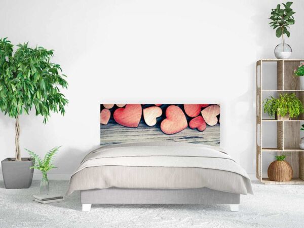 Cabecero Cama Corazones Madera