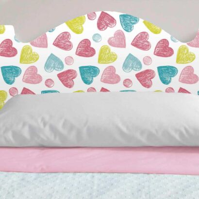 Cabecero Cama Infantil Corazones Multicolor