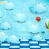 cabecero cama infantil nubes y globos diseno