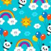 cabecero cama infantil oso panda globos diseno