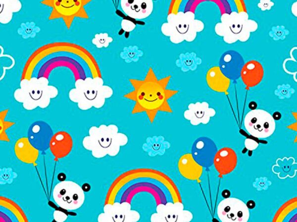 cabecero cama infantil oso panda globos diseno