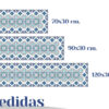 Camino de mesa azulejos turquesa y gris medidas