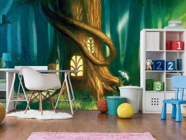 Papel Pintado Casa Árbol