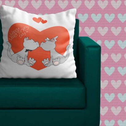 Cojín Animal San Valentín Perritos Diseño