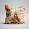 Cojin Vintage Torre Eiffel Floral