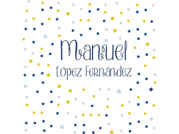 Cojín Personalizado Nombre Apellidos Estrellas Diseño