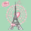 Cojin Torre Eiffel Corazones Rosas Diseño