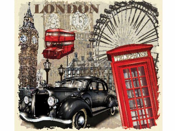 Cojin Vintage Londres Iconos Diseño