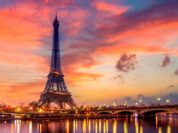 Cuadro Dibond Paisaje Torre Eiffel Atardecer Diseño