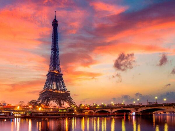 Cuadro Dibond Paisaje Torre Eiffel Atardecer Diseño