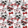 Cuadro PVC Perro Pajarita Roja Diseño