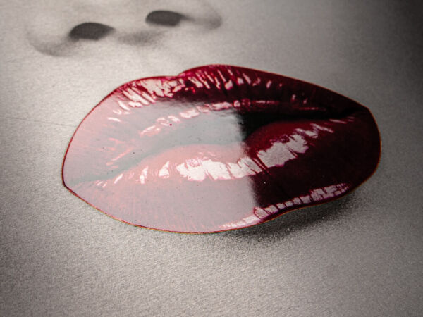 Cuadros decorativo aluminio Labios Rojos